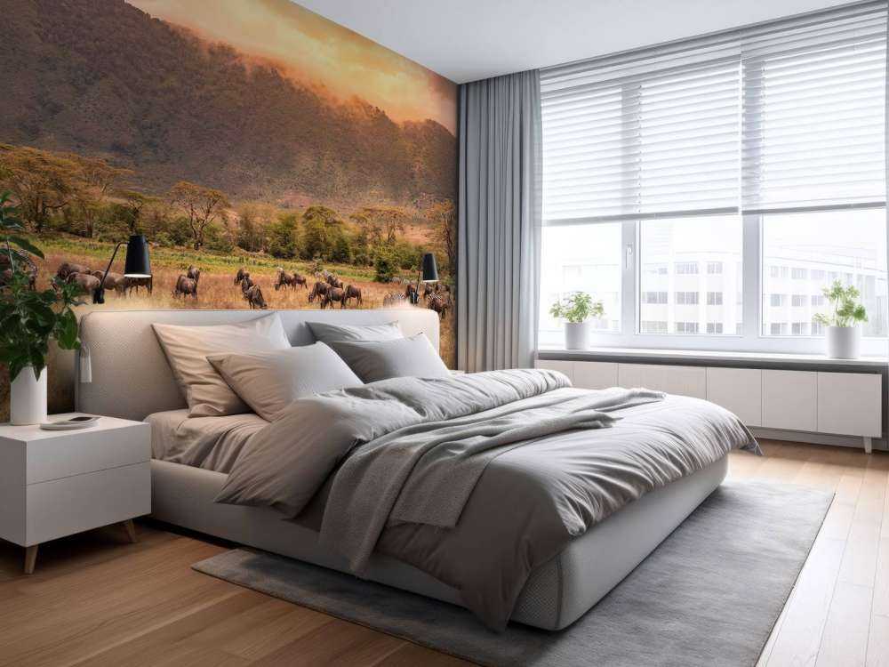 Paysage de savane avec des zèbres