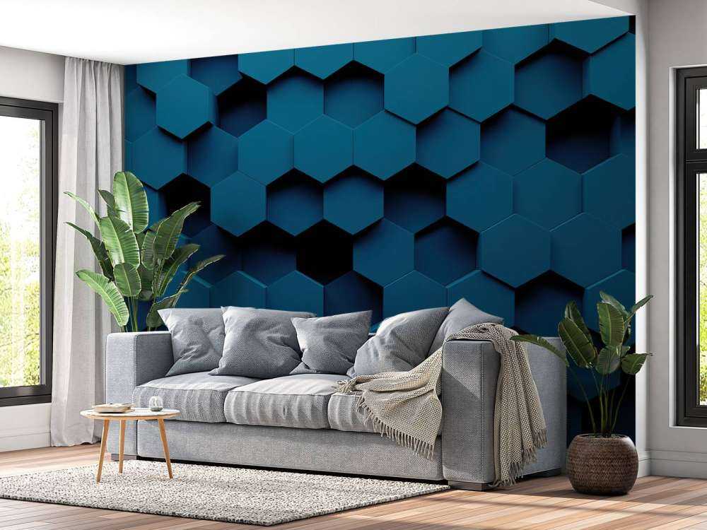 Hexagones bleu foncé