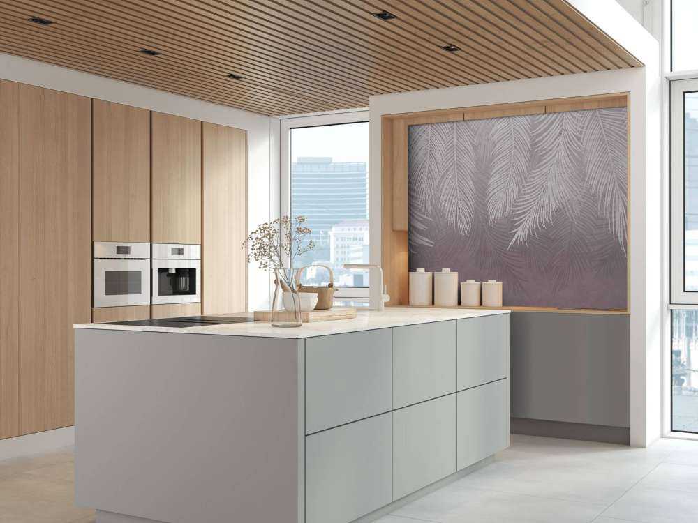 Feuilles de palmier sur un mur en béton