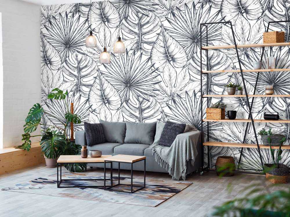 Feuilles blanches dessinées