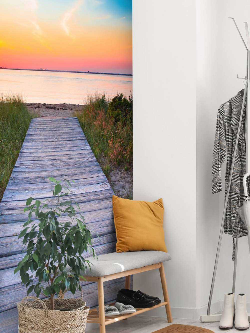 Plage et route en bois