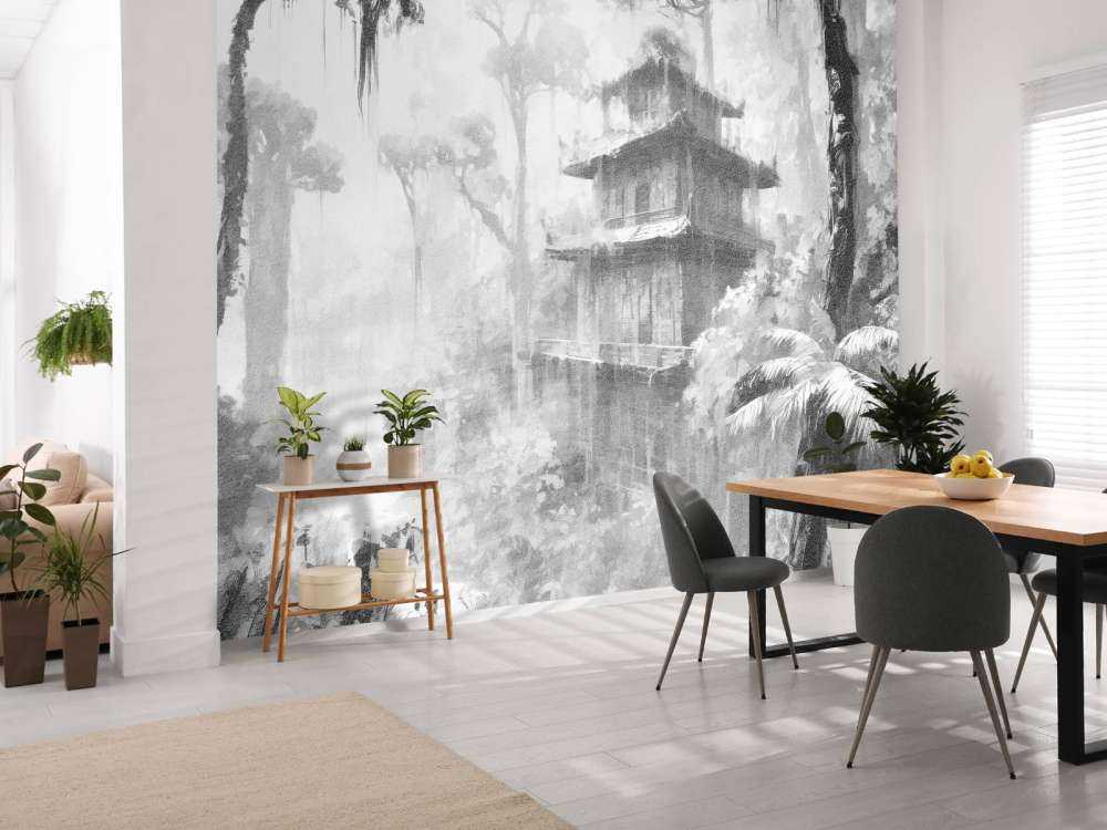 Cabane Cachée dans la Forêt Brumeuse