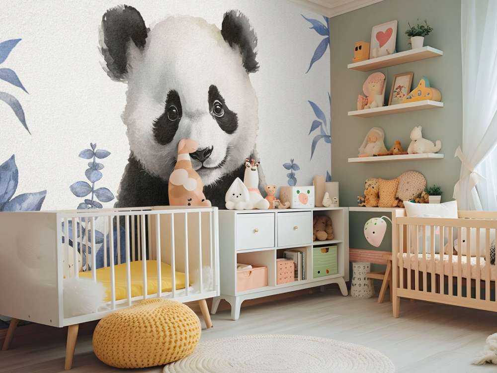 Bébé panda dans la jungle bleue