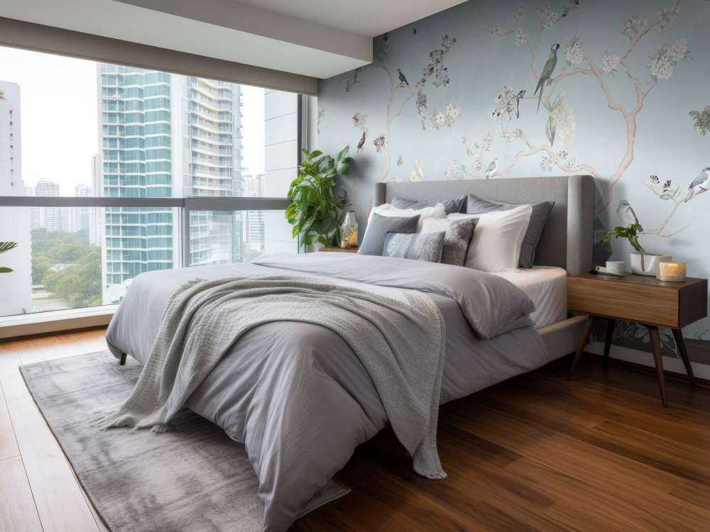 Birds in Garden Panorama 12