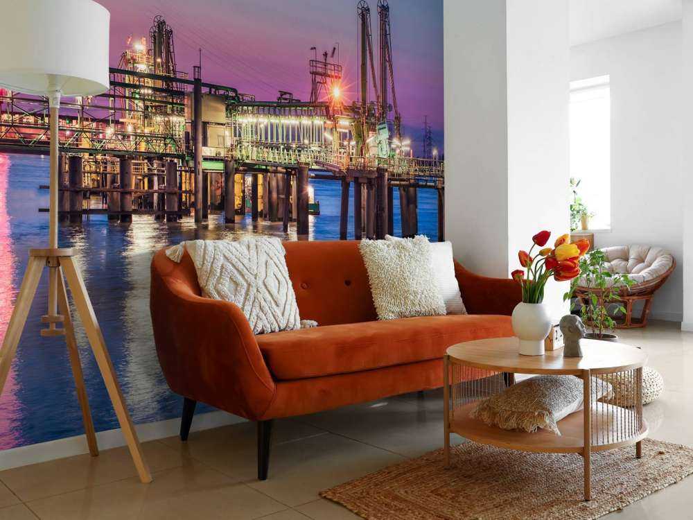 Port d'Anvers au coucher du soleil