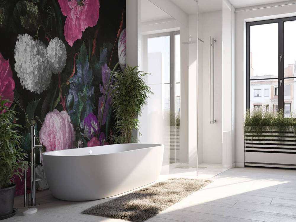 Nature morte aux fleurs baroques - rose lunatique