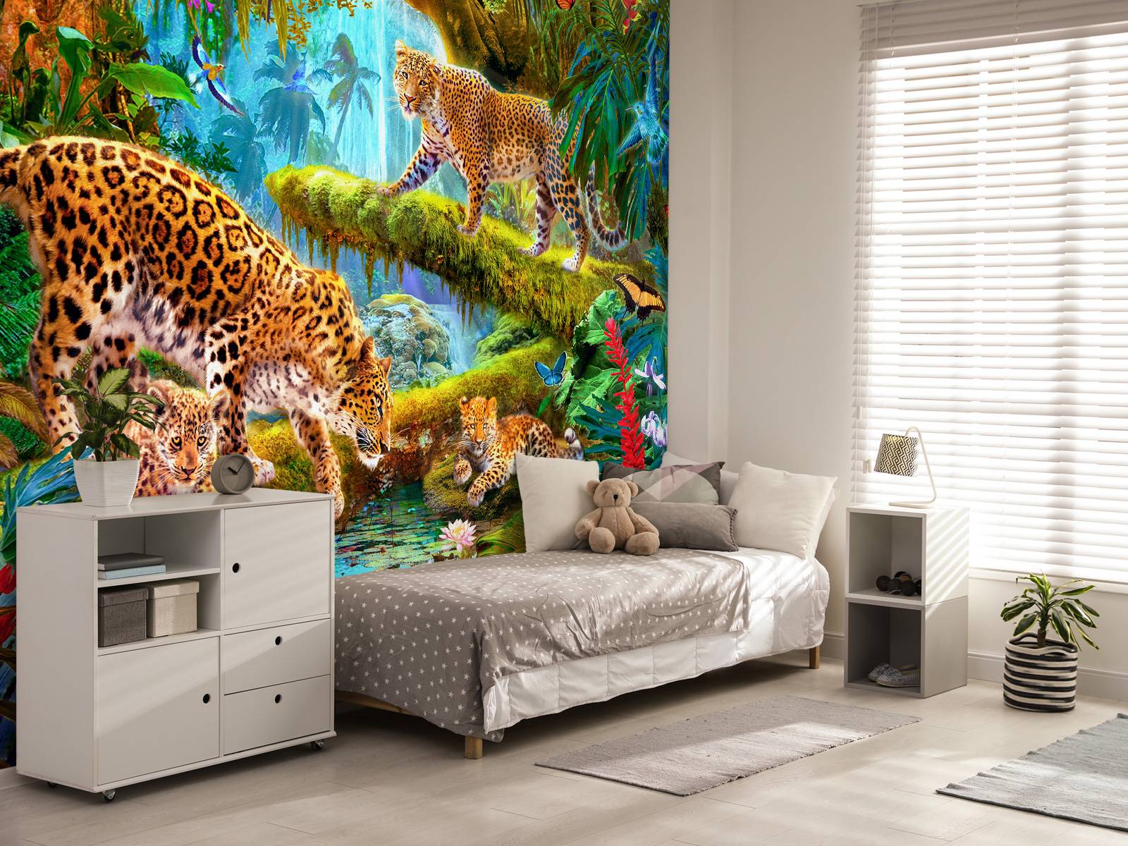 Papier Peint Panoramique Leopards family