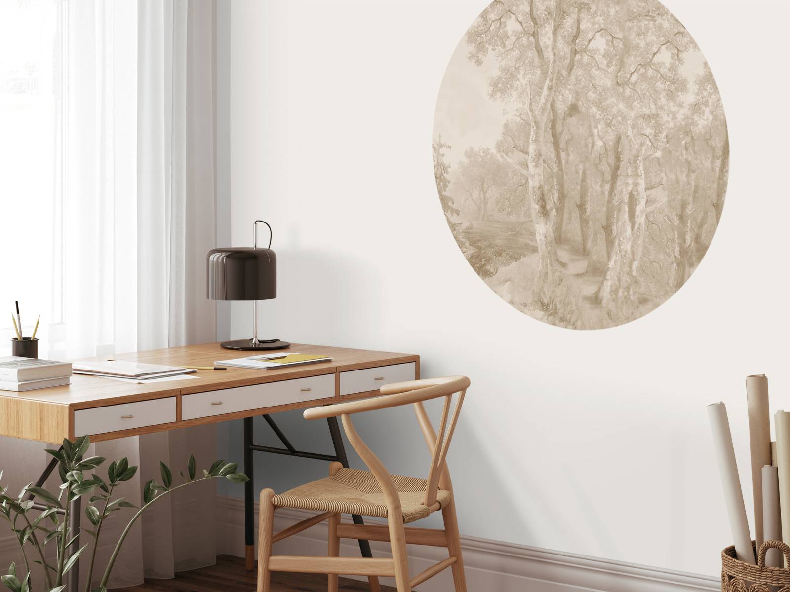 Paysage forestier panorama beige