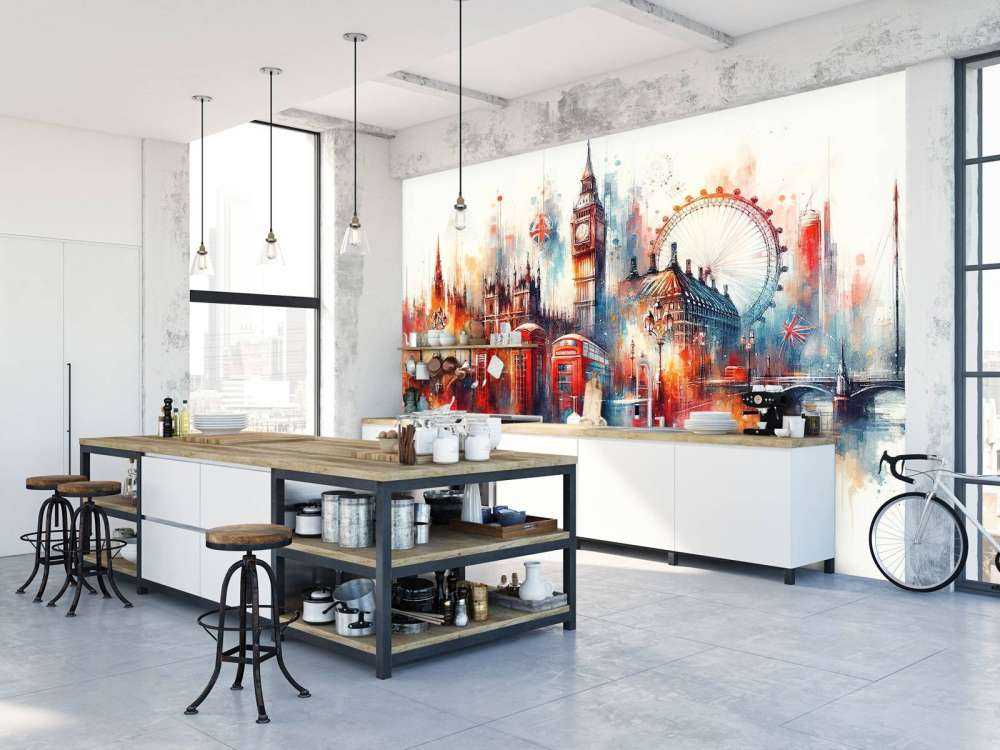 Aquarelle de la ligne d'horizon de Londres