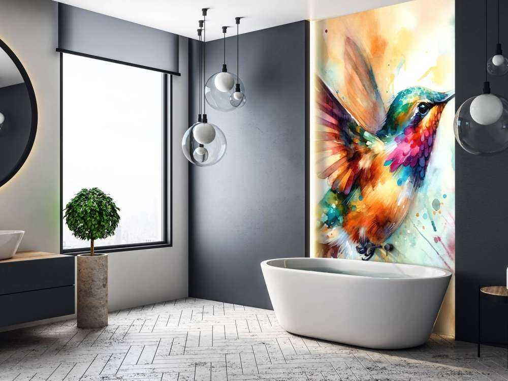 Colibri iridescent en plein vol