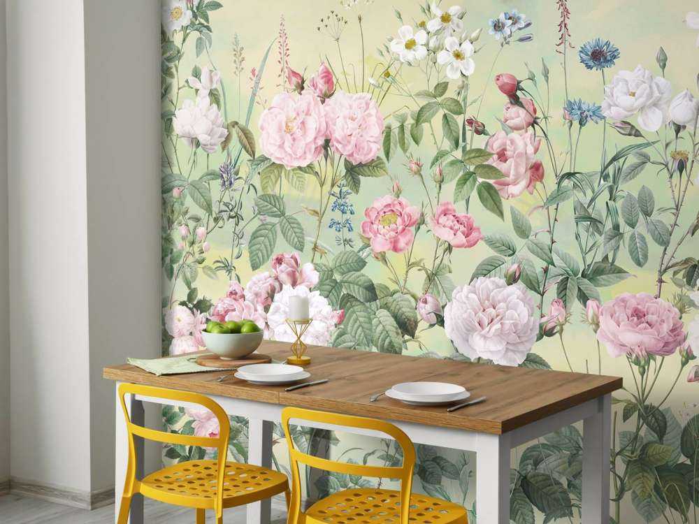 Jardin de roses romantiques
