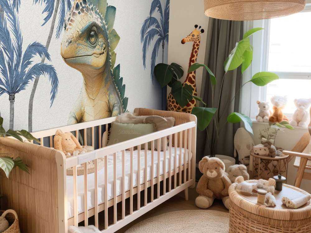 Bébé stégosaure dans la jungle bleue