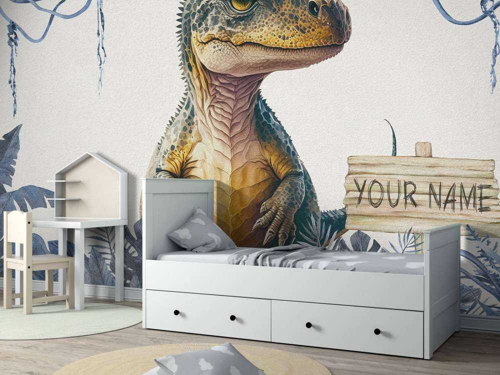 Bébé T-rex dans la jungle bleue