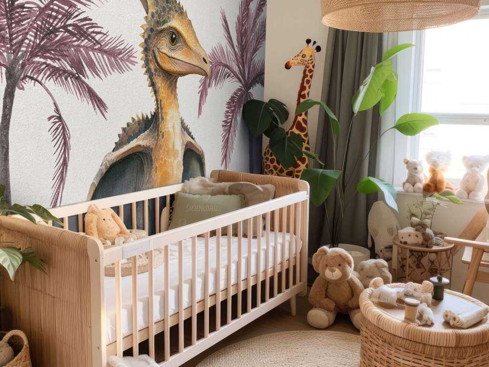 Bébé ptéranodon dans la jungle rose