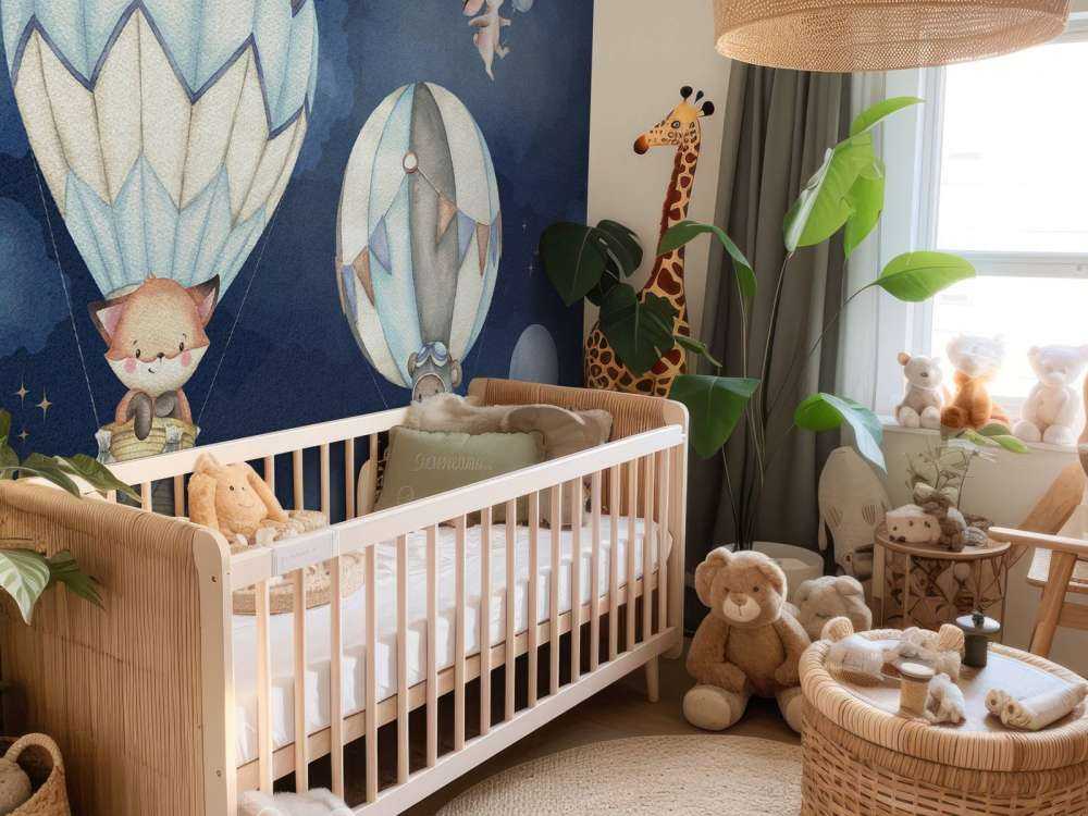 Voyage en mongolfière bleu