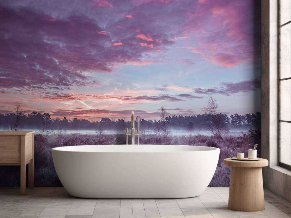 Prairie sous un ciel nuageux