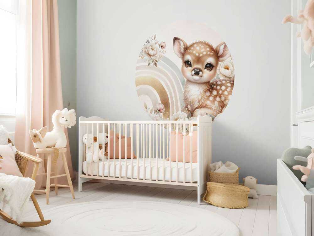 Cher petit cerf et arc-en-ciel doré