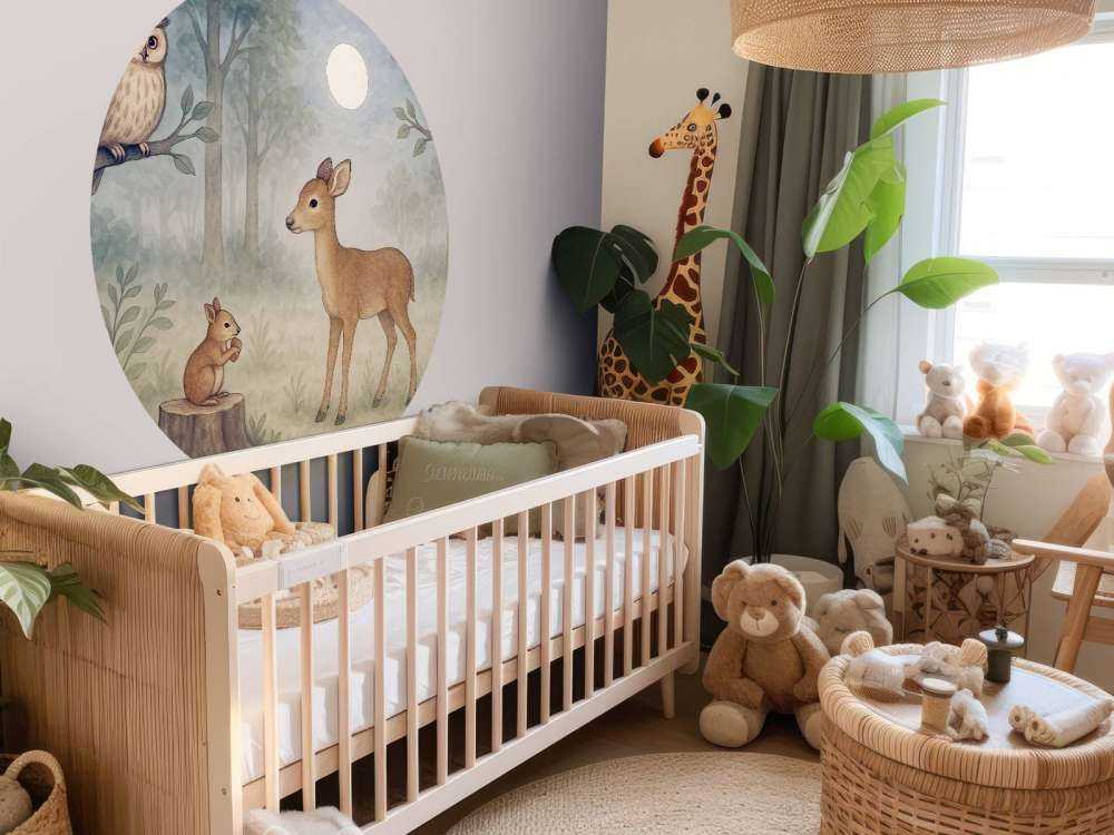 Lumière de la lune dans la forêt avec des animaux