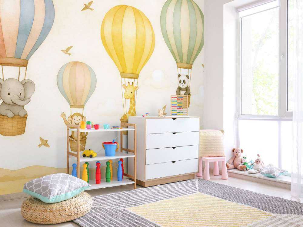 Voyage des animaux en montgolfière