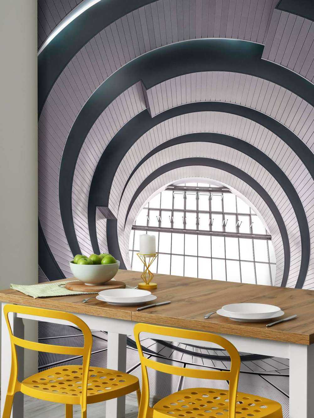 Harmonie concentrique en beige.