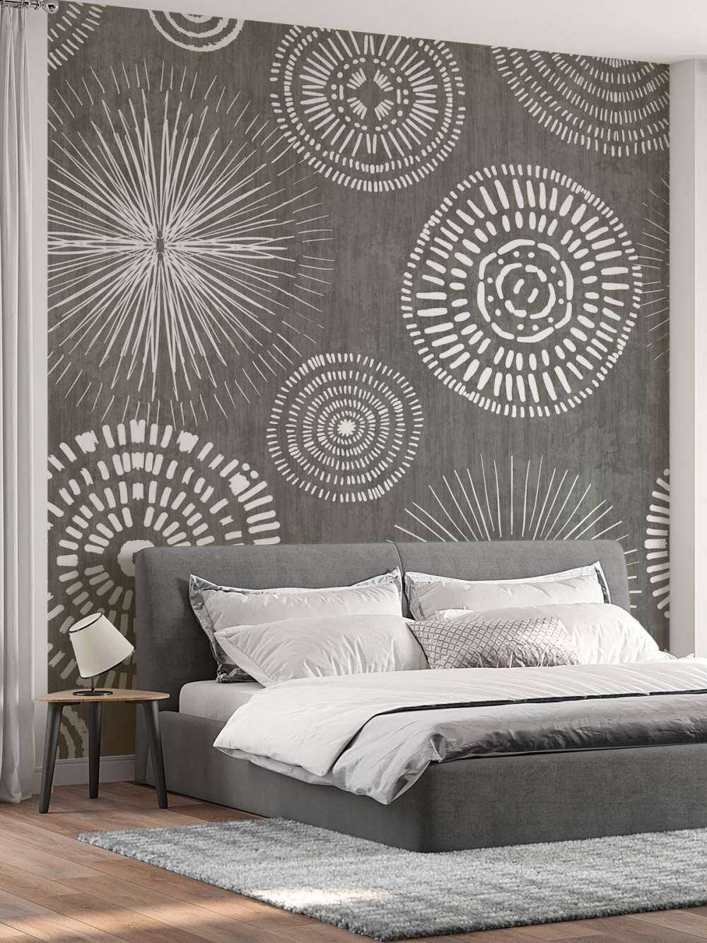 Cercles bohèmes gracieux blancs et gris