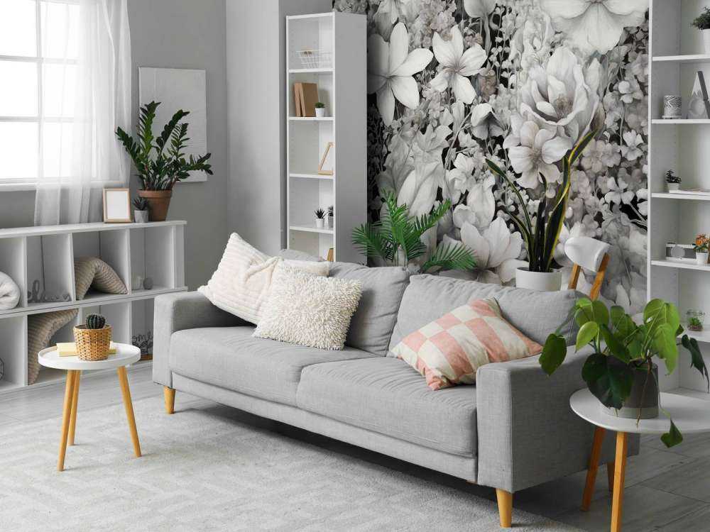 Festival de fleurs sans couture - beige