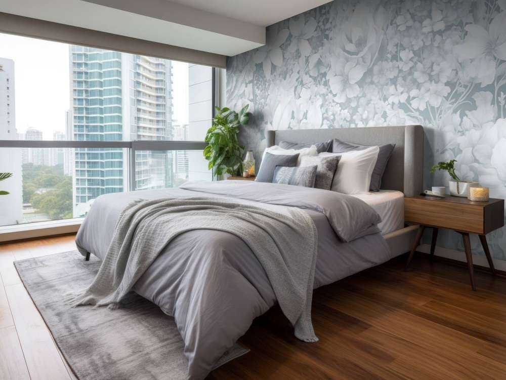 Festival de fleurs sans couture - bleu ciel