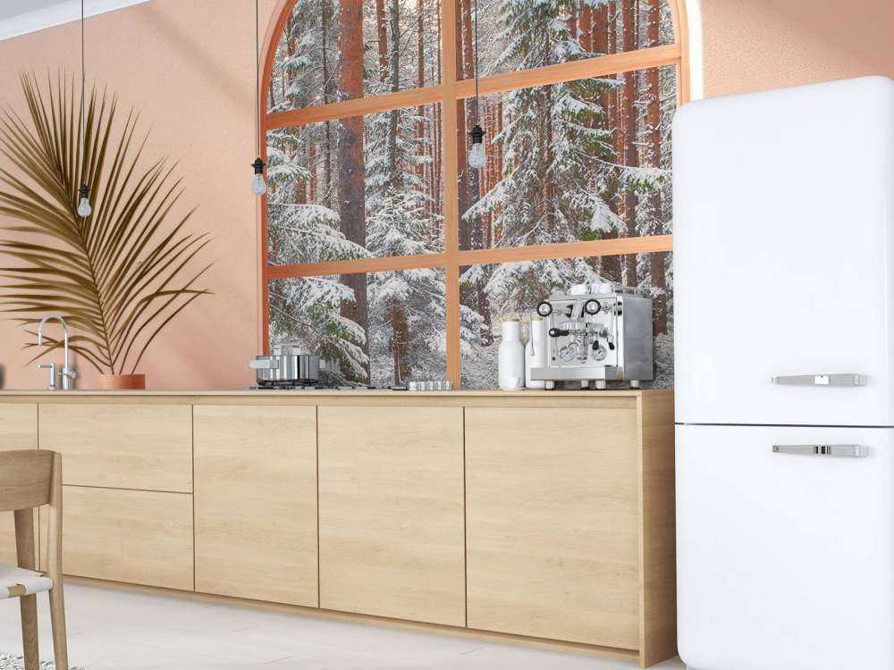 Silence neigeux dans la forêt de pins