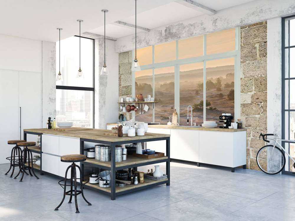 Dune de sable dans la brume du matin