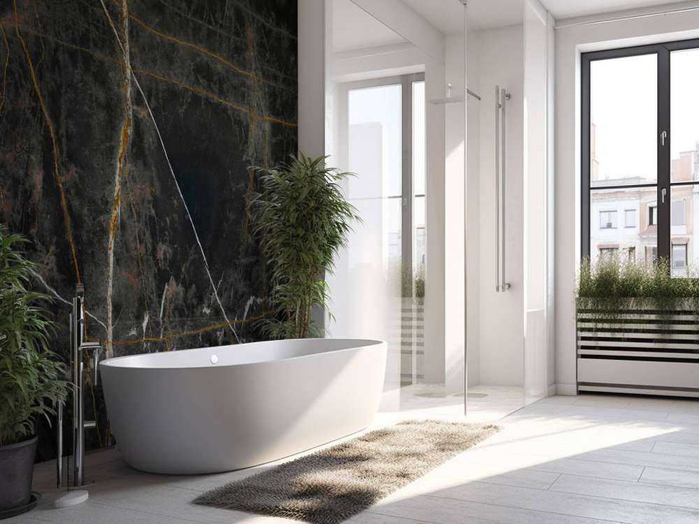 Marbre noir avec des tons de cuivre