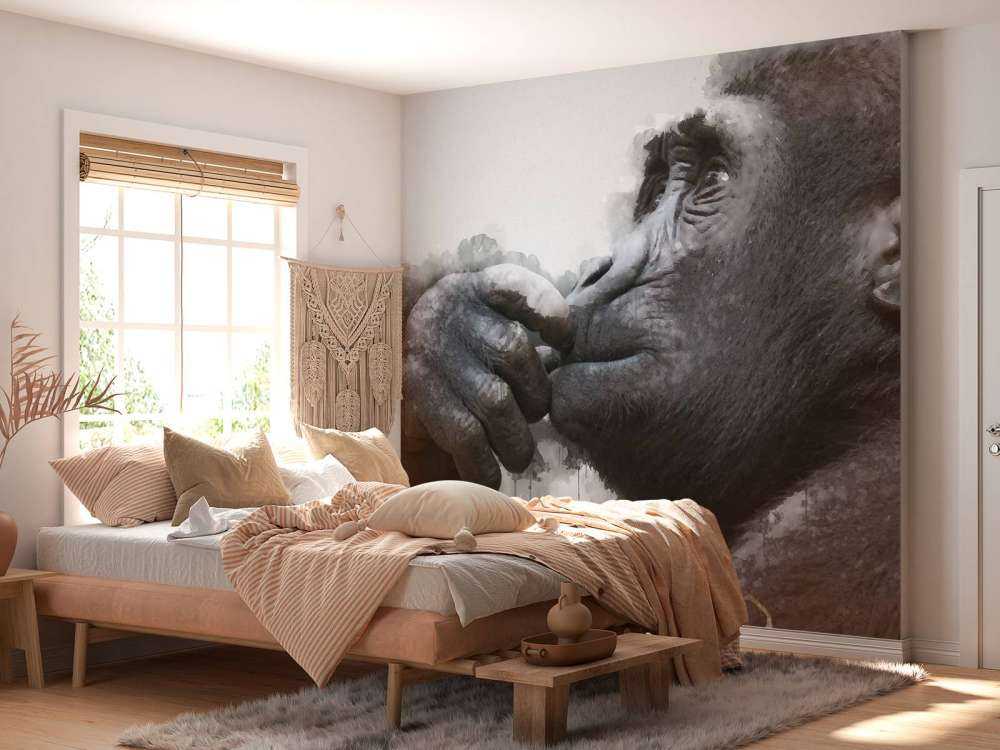 Chimpanzé à l'aquarelle