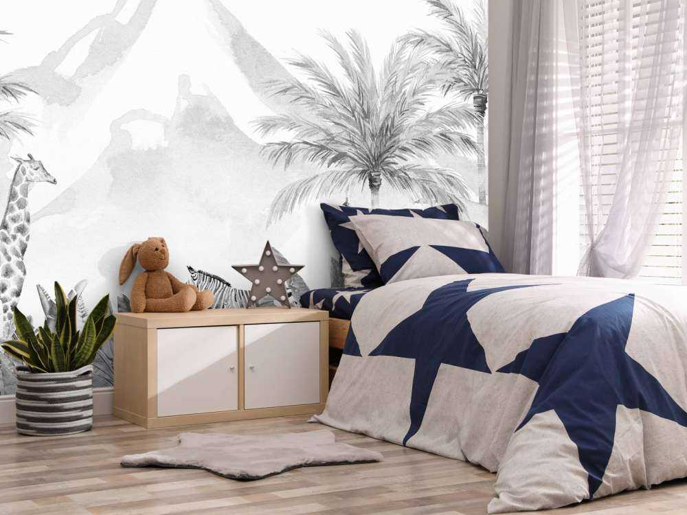 Animaux de la jungle en noir et blanc