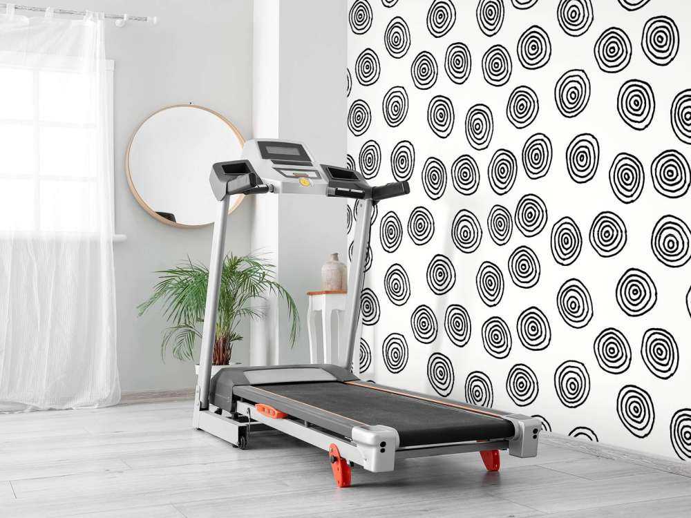 Cercles abstraits en noir et blanc