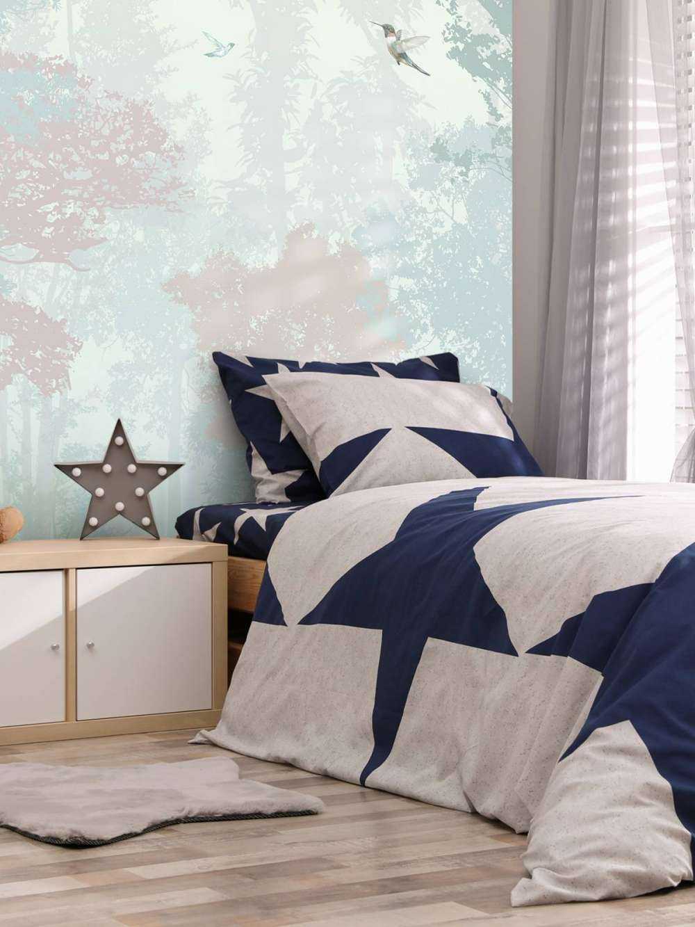 Forêt bleue et rose