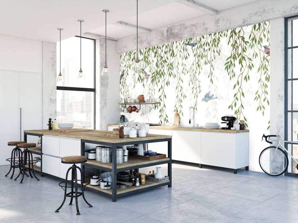 Branches et oiseaux suspendus