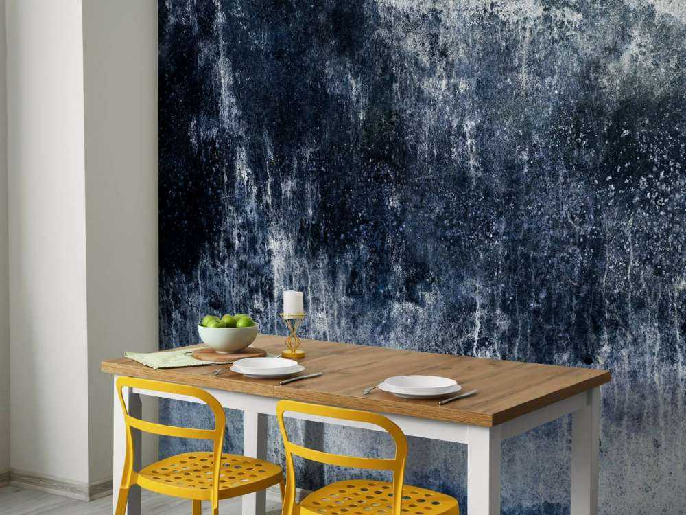 Mur bleu vieilli par les intempéries