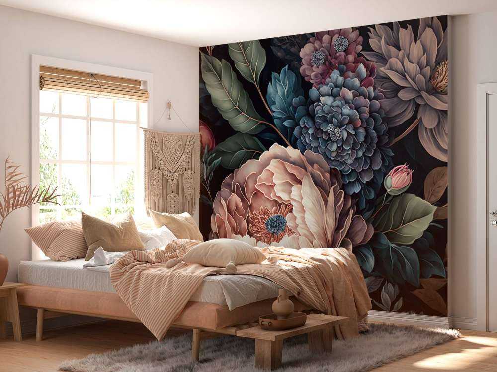 grandes fleurs baroques sombres