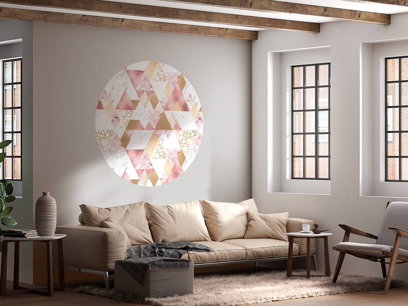 Motif Triangles doré