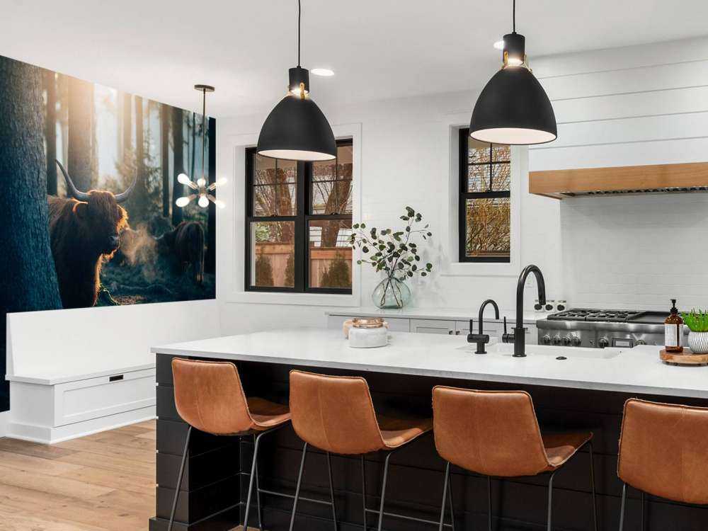 Le Highlander écossais au lever du soleil