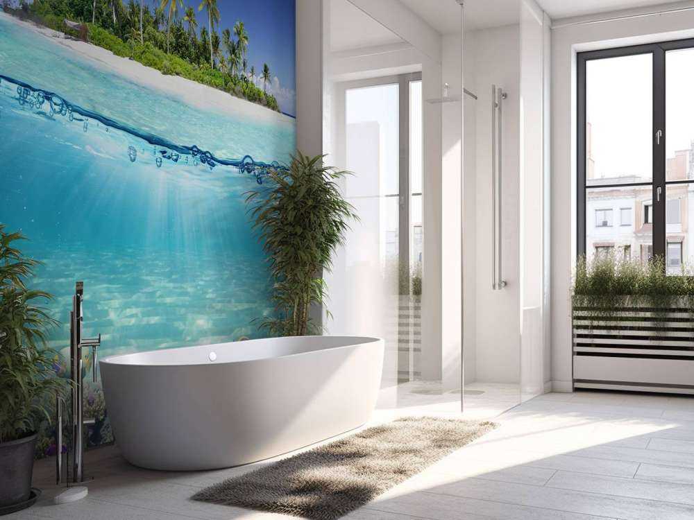 Île tropicale et récif corallien