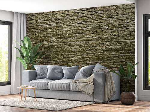 Mur avec des pierres dorées