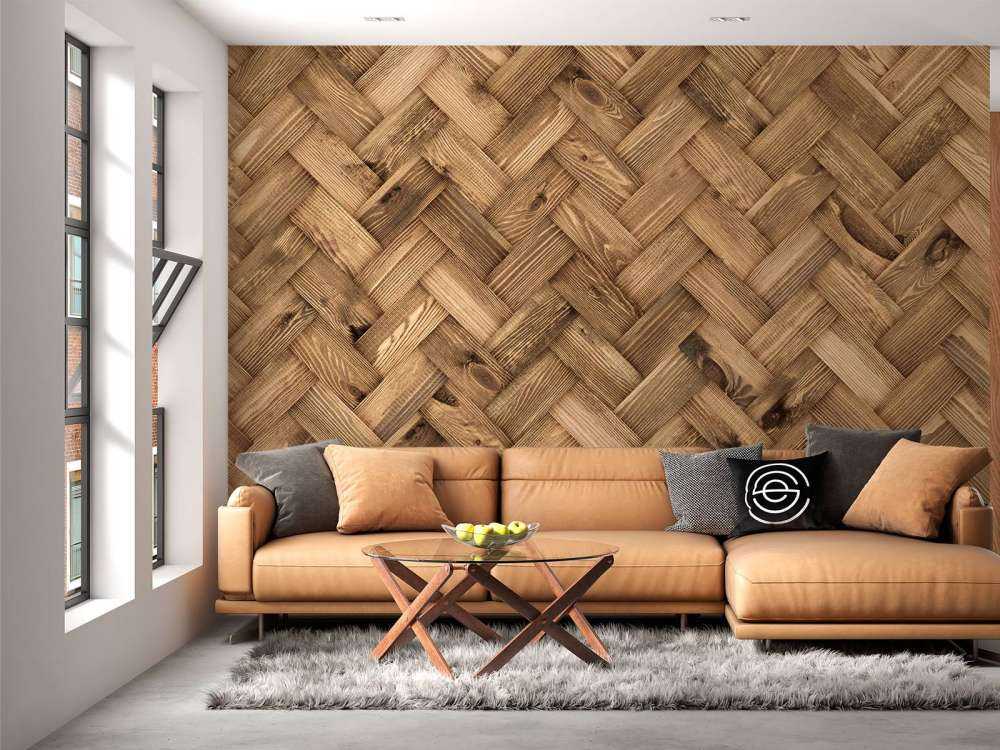 Chevron en bois naturel