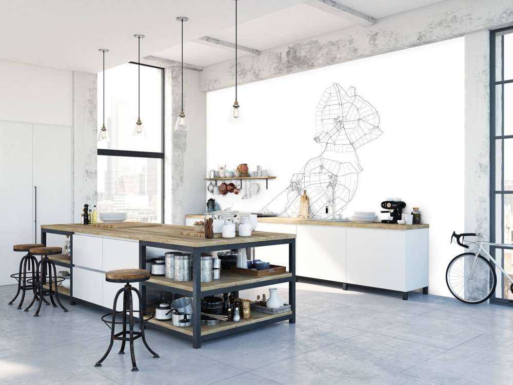 Carte du Flevoland, blanc