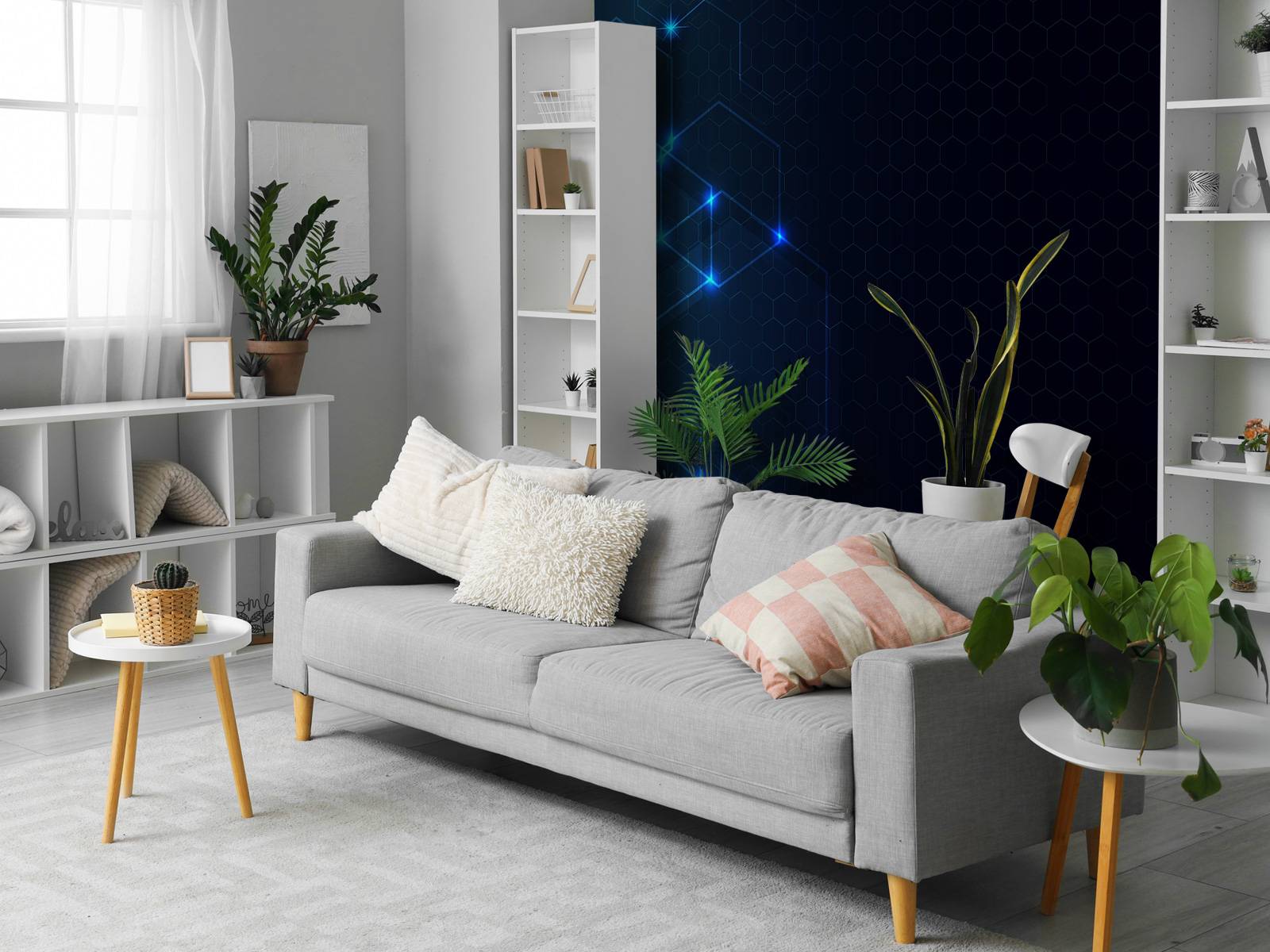 Hexagones lumineux abstraits