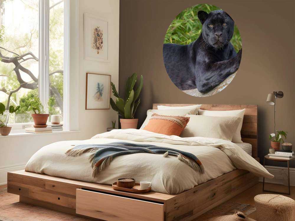 Panthère noire sur un arbre