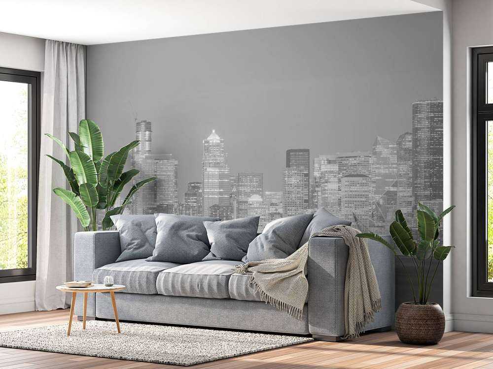 Skyline Seattle en noir et blanc