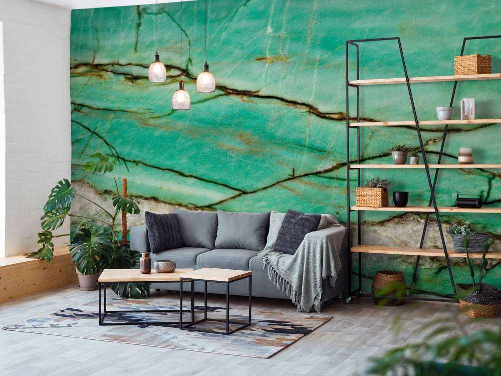 Gros plan sur une bille verte