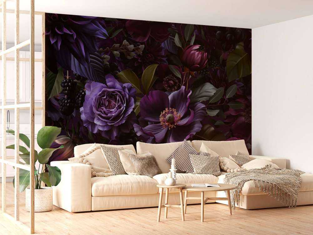 Midnight garden purple flower magic