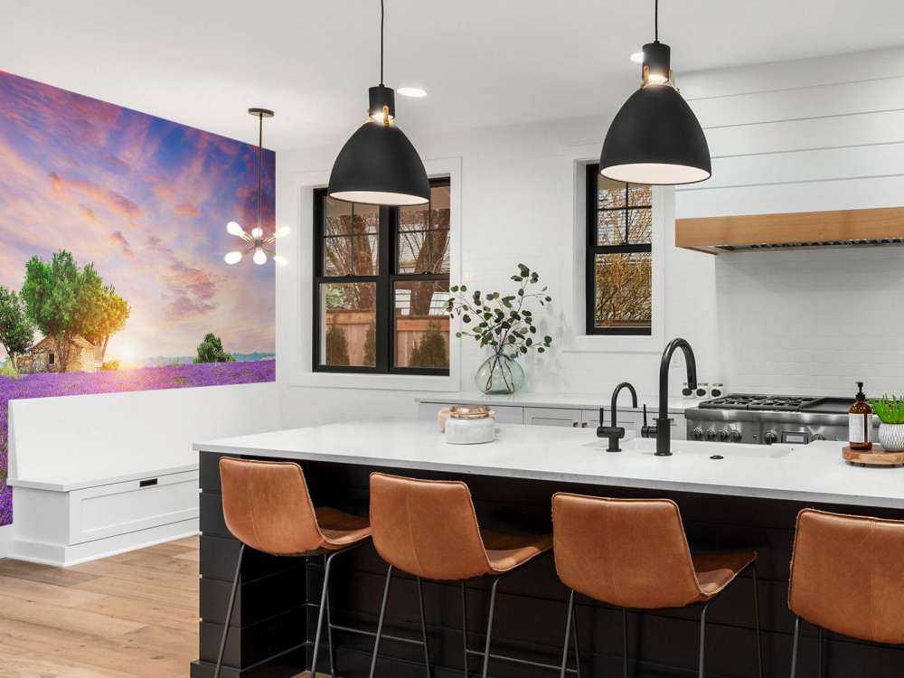 Champ de lavande au lever du soleil