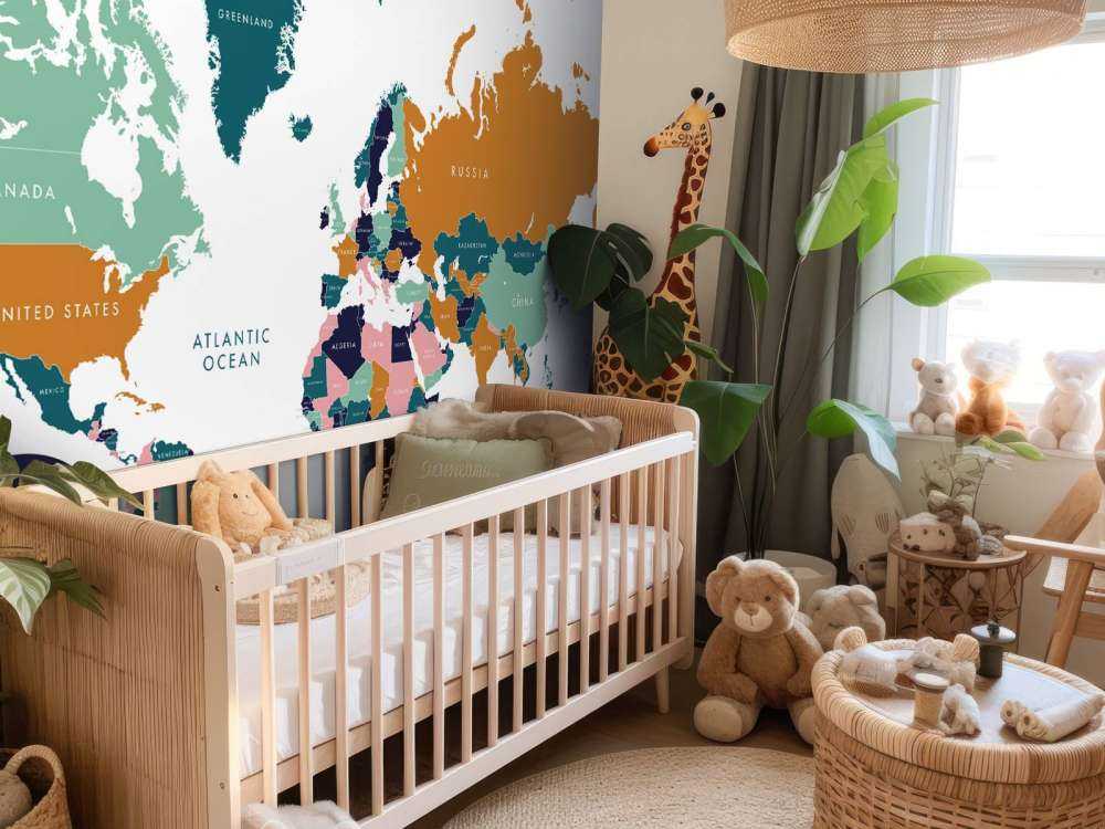 Carte du monde avec animaux de l'océan